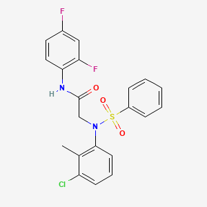 molecular formula C21H17ClF2N2O3S B12451798 N~2~-(3-chloro-2-methylphenyl)-N-(2,4-difluorophenyl)-N~2~-(phenylsulfonyl)glycinamide 