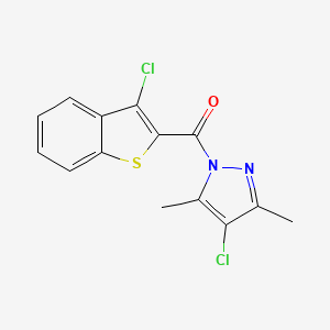 molecular formula C14H10Cl2N2OS B12451819 (3-chloro-1-benzothiophen-2-yl)(4-chloro-3,5-dimethyl-1H-pyrazol-1-yl)methanone 