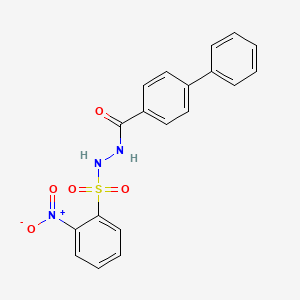 molecular formula C19H15N3O5S B12451833 N'-[(2-nitrophenyl)sulfonyl]biphenyl-4-carbohydrazide 