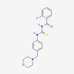 molecular formula C19H20FN3O2S B12451855 2-fluoro-N-{[4-(morpholin-4-ylmethyl)phenyl]carbamothioyl}benzamide 