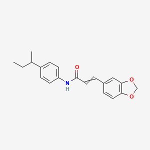 molecular formula C20H21NO3 B12451862 3-(1,3-Benzodioxol-5-yl)-N-(4-(sec-butyl)phenyl)acrylamide 