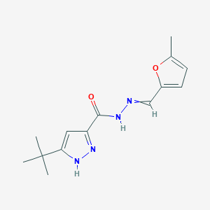 molecular formula C14H18N4O2 B12451879 5-tert-butyl-N-[(5-methylfuran-2-yl)methylideneamino]-1H-pyrazole-3-carboxamide CAS No. 402720-90-5