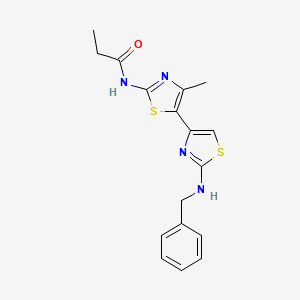 molecular formula C17H18N4OS2 B12451908 N-[2-(benzylamino)-4'-methyl-4,5'-bi-1,3-thiazol-2'-yl]propanamide 