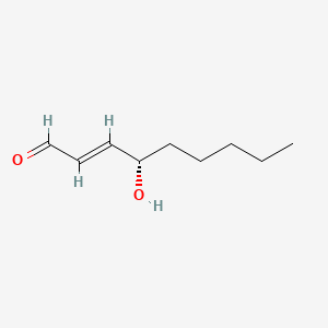 molecular formula C9H16O2 B1245192 4-Hydroxy-2-nonenal, (+)- CAS No. 119008-09-2