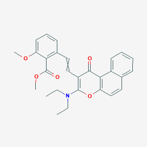 molecular formula C28H27NO5 B12451946 methyl 2-[(1E)-2-[3-(diethylamino)-1-oxobenzo[f]chromen-2-yl]ethenyl]-6-methoxybenzoate 