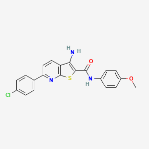 molecular formula C21H16ClN3O2S B12451976 3-amino-6-(4-chlorophenyl)-N-(4-methoxyphenyl)thieno[2,3-b]pyridine-2-carboxamide 