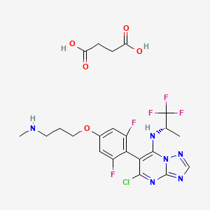 molecular formula C22H24ClF5N6O5 B1245207 Cevipabulin succinate anhydrous CAS No. 852954-80-4