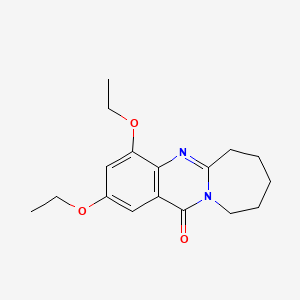 molecular formula C17H22N2O3 B1245211 2,4-Diethoxy-7,8,9,10-tetrahydroazepino[2,1-b]quinazolin-12(6H)-one CAS No. 891197-41-4