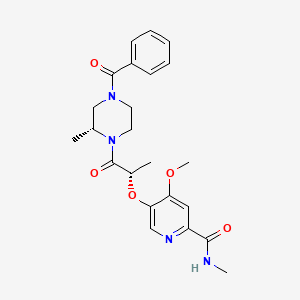 5-{(1S)-2-[(2R)-4-Benzoyl-2-methyl-piperazin-1-yl]-1-methyl-2-oxo-ethoxy}-4-methoxy-pyridine-2-carboxylic acid methylamide