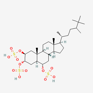 molecular formula C29H52O12S3 B1245237 [(2S,3S,5S,6S,8S,9S,10R,13R,14S,17R)-10,13-dimethyl-2,3-disulfooxy-17-[(2R)-5,6,6-trimethylheptan-2-yl]-2,3,4,5,6,7,8,9,11,12,14,15,16,17-tetradecahydro-1H-cyclopenta[a]phenanthren-6-yl] hydrogen sulfate 