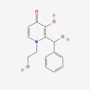 molecular formula C14H15NO4 B1245238 3-Hydroxy-1-(2-hydroxyethyl)-2-[hydroxy(phenyl)methyl]pyridin-4-one CAS No. 189564-33-8