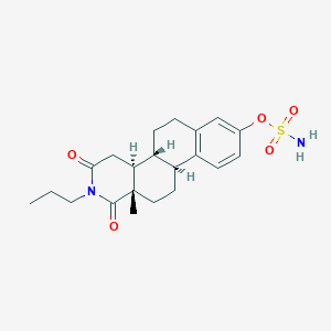 molecular formula C21H28N2O5S B1245242 [(4aS,4bR,10bS,12aS)-12a-methyl-1,3-dioxo-2-propyl-4,4a,4b,5,6,10b,11,12-octahydronaphtho[2,1-f]isoquinolin-8-yl] sulfamate 