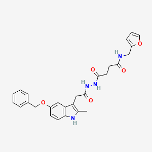 molecular formula C27H28N4O5 B12452997 4-(2-{[5-(benzyloxy)-2-methyl-1H-indol-3-yl]acetyl}hydrazinyl)-N-(furan-2-ylmethyl)-4-oxobutanamide 