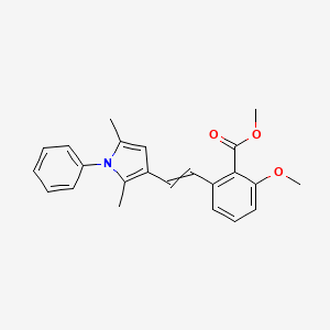 molecular formula C23H23NO3 B12453095 methyl 2-[(1E)-2-(2,5-dimethyl-1-phenylpyrrol-3-yl)ethenyl]-6-methoxybenzoate 