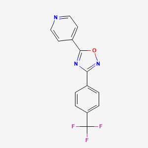 molecular formula C14H8F3N3O B12453108 4-{3-[4-(Trifluoromethyl)phenyl]-1,2,4-oxadiazol-5-yl}pyridine 