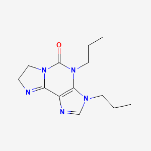 molecular formula C13H19N5O B1245312 3,4-Dipropyl-7,8-dihydroimidazo[2,1-f]purin-5-one 