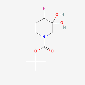 molecular formula C10H18FNO4 B12453120 Tert-butyl 4-fluoro-3,3-dihydroxypiperidine-1-carboxylate 