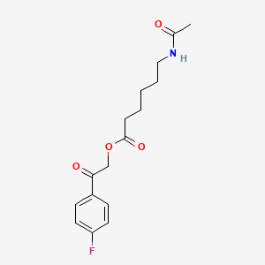 molecular formula C16H20FNO4 B12453145 2-(4-Fluorophenyl)-2-oxoethyl 6-(acetylamino)hexanoate 