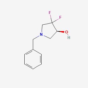 molecular formula C11H13F2NO B12453153 (3S)-1-benzyl-4,4-difluoropyrrolidin-3-ol 