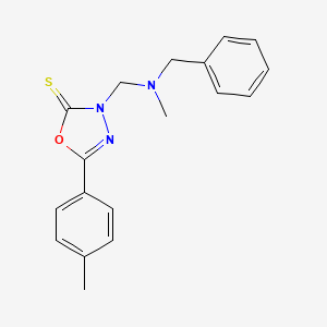 molecular formula C18H19N3OS B12453194 3-{[benzyl(methyl)amino]methyl}-5-(4-methylphenyl)-1,3,4-oxadiazole-2(3H)-thione 