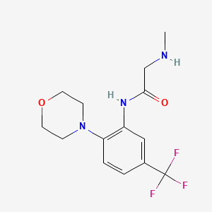 molecular formula C14H18F3N3O2 B12453204 2-Methylamino-N-[2-morpholin-4-yl-5-(trifluoromethyl)phenyl]acetamide 