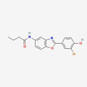 molecular formula C17H15BrN2O3 B12453209 N-[2-(3-bromo-4-hydroxyphenyl)-1,3-benzoxazol-5-yl]butanamide 