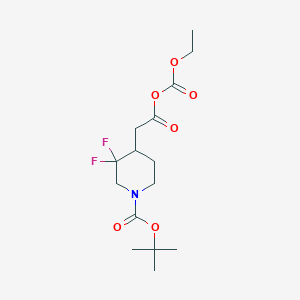 molecular formula C15H23F2NO6 B12453220 2-(1-(tert-Butoxycarbonyl)-3,3-difluoropiperidin-4-yl)acetic (ethyl carbonic) anhydride 