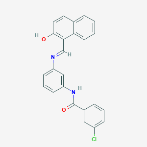 molecular formula C24H17ClN2O2 B12453223 3-chloro-N-(3-{[(E)-(2-hydroxynaphthalen-1-yl)methylidene]amino}phenyl)benzamide 