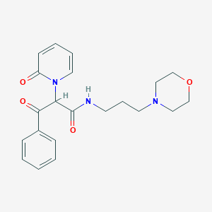 molecular formula C21H25N3O4 B12453241 N-[3-(morpholin-4-yl)propyl]-3-oxo-2-(2-oxopyridin-1(2H)-yl)-3-phenylpropanamide 