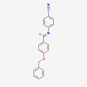 molecular formula C21H16N2O B12453245 4-({(E)-[4-(benzyloxy)phenyl]methylidene}amino)benzonitrile 