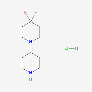 molecular formula C10H19ClF2N2 B12453247 4,4-Difluoro-1,4'-bipiperidine hydrochloride 