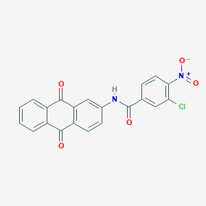 molecular formula C21H11ClN2O5 B12453261 3-chloro-N-(9,10-dioxoanthracen-2-yl)-4-nitrobenzamide 