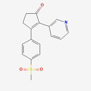 molecular formula C17H15NO3S B1245328 3-(4-Methanesulfonyl-phenyl)-2-pyridin-3-yl-cyclopent-2-enone CAS No. 190966-40-6