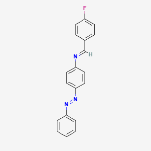 molecular formula C19H14FN3 B12453297 N-[(E)-(4-fluorophenyl)methylidene]-4-[(E)-phenyldiazenyl]aniline CAS No. 349456-29-7