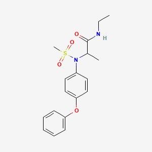 molecular formula C18H22N2O4S B12453301 N-ethyl-N~2~-(methylsulfonyl)-N~2~-(4-phenoxyphenyl)alaninamide 