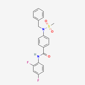 molecular formula C21H18F2N2O3S B12453310 4-[benzyl(methylsulfonyl)amino]-N-(2,4-difluorophenyl)benzamide 