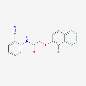 molecular formula C19H13BrN2O2 B12453328 2-[(1-bromonaphthalen-2-yl)oxy]-N-(2-cyanophenyl)acetamide 