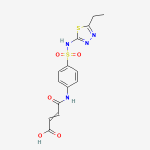 molecular formula C14H14N4O5S2 B12453370 4-[4-[(5-Ethyl-1,3,4-thiadiazol-2-yl)sulfamoyl]anilino]-4-oxobut-2-enoic acid 