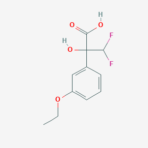 molecular formula C11H12F2O4 B12453381 2-(3-Ethoxyphenyl)-3,3-difluoro-2-hydroxypropanoic acid 