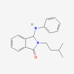 molecular formula C19H22N2O B12453398 2-(3-methylbutyl)-3-(phenylamino)-2,3-dihydro-1H-isoindol-1-one 