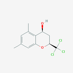 molecular formula C12H13Cl3O2 B12453399 (2S,4S)-5,7-dimethyl-2-(trichloromethyl)chroman-4-ol 