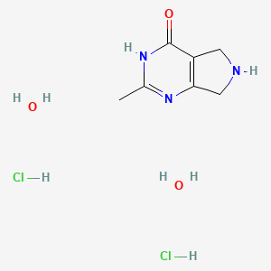 molecular formula C7H15Cl2N3O3 B12453409 2-Methyl-3,5,6,7-tetrahydro-4H-pyrrolo[3,4-d]pyrimidin-4-one dihydrochloride dihydrate 