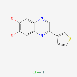 molecular formula C14H13ClN2O2S B1245344 6,7-Dimethoxy-2-thiophen-3-ylquinoxaline;hydrochloride 