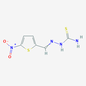 molecular formula C6H6N4O2S2 B12453444 [(5-Nitrothiophen-2-yl)methylideneamino]thiourea 