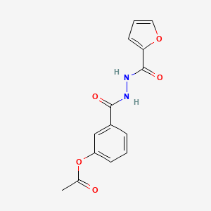 molecular formula C14H12N2O5 B12453463 3-{[2-(Furan-2-ylcarbonyl)hydrazinyl]carbonyl}phenyl acetate 