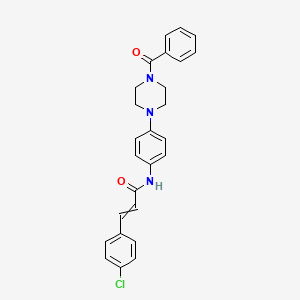 molecular formula C26H24ClN3O2 B12453495 N-[4-(4-Benzoyl-1-piperazinyl)phenyl]-3-(4-chlorophenyl)-2-propenamide CAS No. 428495-35-6