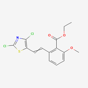 molecular formula C15H13Cl2NO3S B12453506 Ethyl 2-[(E)-2-(2,4-dichlorothiazol-5-yl)vinyl]-6-methoxy-benzoate 