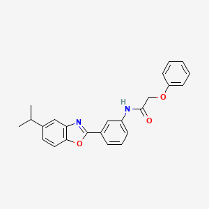 molecular formula C24H22N2O3 B12453516 2-phenoxy-N-{3-[5-(propan-2-yl)-1,3-benzoxazol-2-yl]phenyl}acetamide 