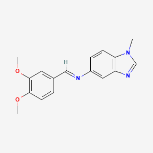 molecular formula C17H17N3O2 B12453530 N-[(E)-(3,4-dimethoxyphenyl)methylidene]-1-methyl-1H-benzimidazol-5-amine 