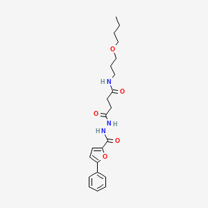 molecular formula C22H29N3O5 B12453534 N-(3-butoxypropyl)-4-oxo-4-{2-[(5-phenylfuran-2-yl)carbonyl]hydrazinyl}butanamide 